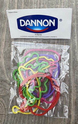 Bande sciocche Dannon Yogurt Y2K nuove con scatola in 10 forme di frutta e bracciali colori vivaci - Foto 1 di 2