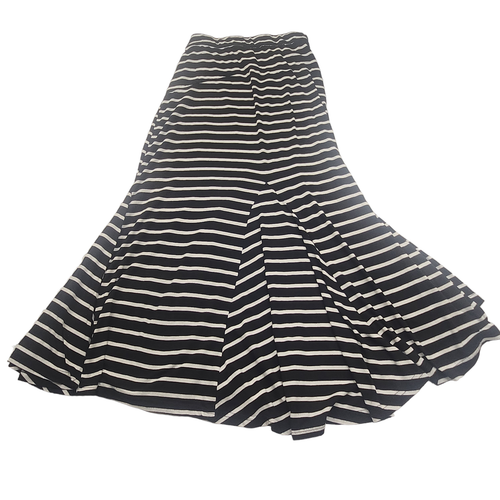 Maxi Falda para mujer negra blanca a rayas pequeña cómoda relajada elástica boho gitana - Imagen 5 de 11