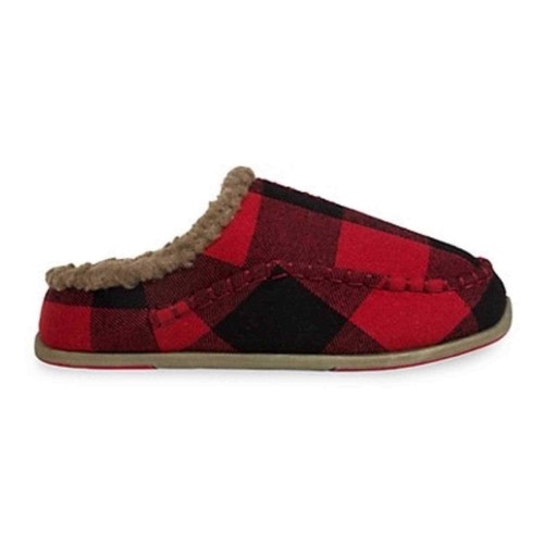 NWT/ NIB Deer Stags Kid's Lil Nordic Check Faux Shearling Slippers (Sz 11) - 第 1/11 張圖片
