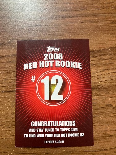 2008 Topps Red Hot Rookie Redemption Daniel Murphy #12 Expired