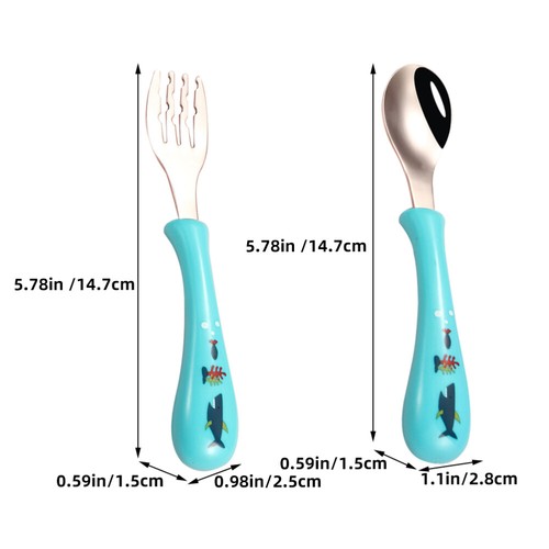 3 sets of Children Home Tableware Stainless Steel Spoon Fork for Kids - Picture 6 of 12