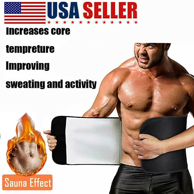 Waist Trimmer Belt for Men & Women, Sweat Band & Back Support for Workouts Black