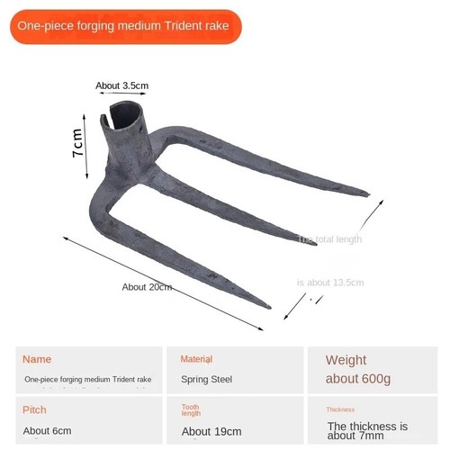 3 Prong Garden Fork Hoe Tool Head Replacement Steel Soil Cultivator Weed Digging - Bild 11 von 16