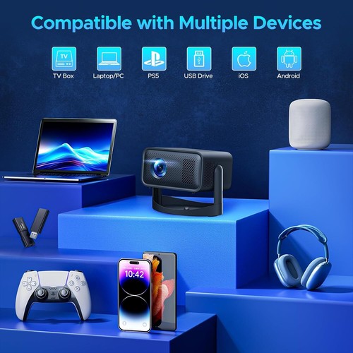 5G Smart Mini Projector LED Bluetooth WiFi Projector Home Theater Android & IOS - Picture 9 of 9