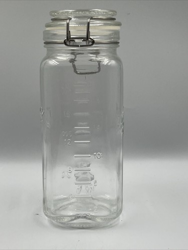 Americana Craft Vintage Style Clear Mason Jar Canister Flip Lid 22 oz - Picture 4 of 15