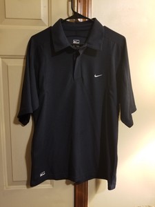 Nike-Mens-Performance-Polo-Shirt-Medium-Med-M-Navy-Blue-Embroidered