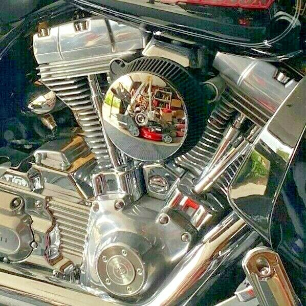 CHROME DOMED ROUND AIR FILTER COVER harley hd 51/2 softail bobber k&n