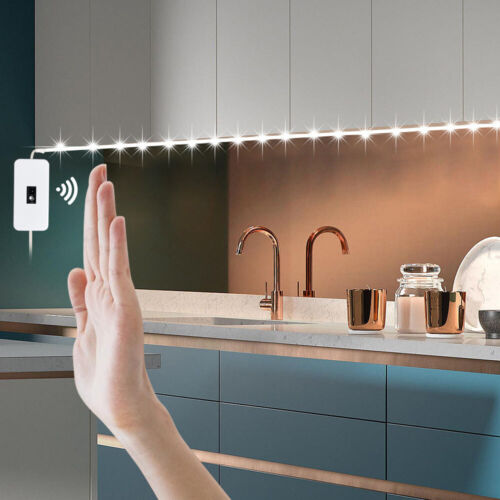 LED Schrank Streifen Leuchten Schrank unter Küchentheke Hand Sweep Sensor Beleuchtung - Bild 7 von 24