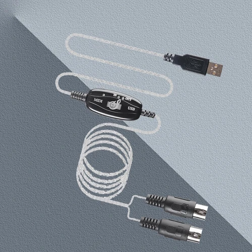 USB IN-OUT MIDI Interface Cable Converter to PC Music Keyboard Adapter CordjQ