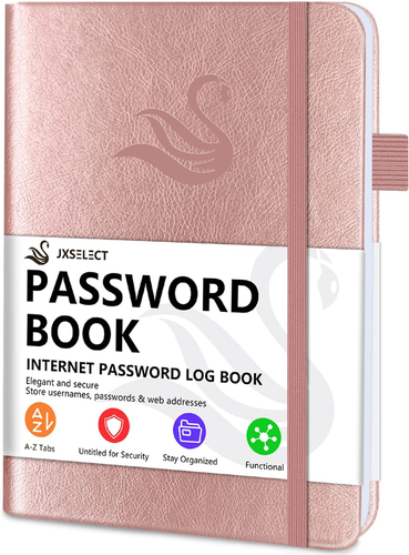 Elegant Password Book with Alphabetical Tabs - Hardcover Password Book for Inter - Imagen 8 de 12