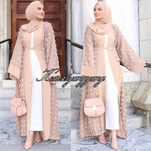 Muslim Open Front Kaftan Abaya Maxi Dubai Cocktail Flower Dress Jilbab Cardigan Muslim Open Front Kaftan Abaya Maxi Dubai Cocktail Flower Dress Jilbab Cardigan