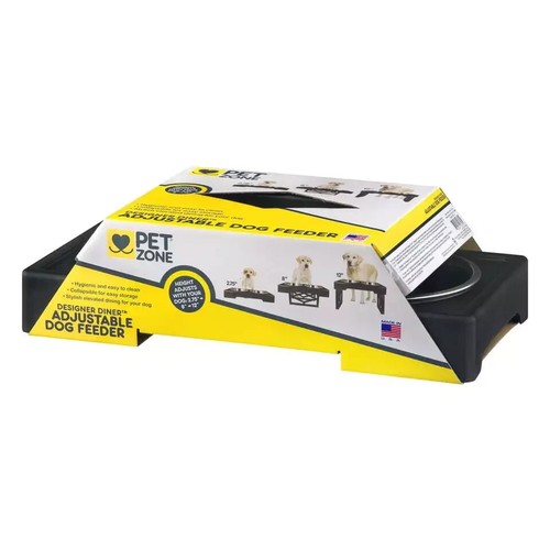 Pet Zone Designer Diner ADJUSTABLE Elevated Dog Bowls - Adjusts To 3 Height - Picture 3 of 6