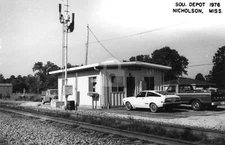 Nicholson MS Southern Pacific Train Depot 1976 RPPC Photo Postcard COPY