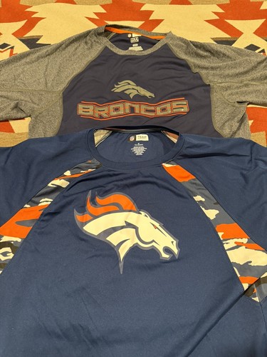 Lot of 2 Denver Broncos Size Medium NFL Team Apparel Shirts TX 3 Cool - Picture 2 of 8