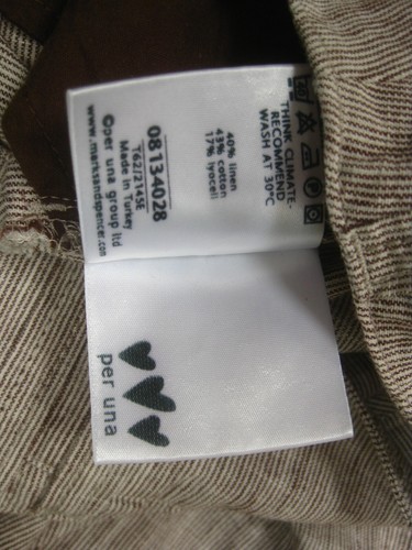 M&S PER UNA LINEN TROUSERS WIDE LEG 20 short cargo roma relaxed fit boho loose - Picture 9 of 11