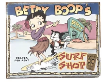 Betty Boop Surf Shop Tiki Retro Tin Sign Animation Vintage Metal 12 x 15-in NEW