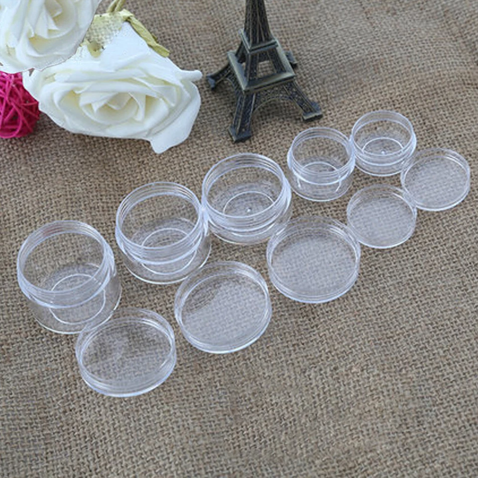 2g-10g Empty Clear Round Plastic Cosmetic Container Sample Makeup Pot Jar Travel - image 4 of 4