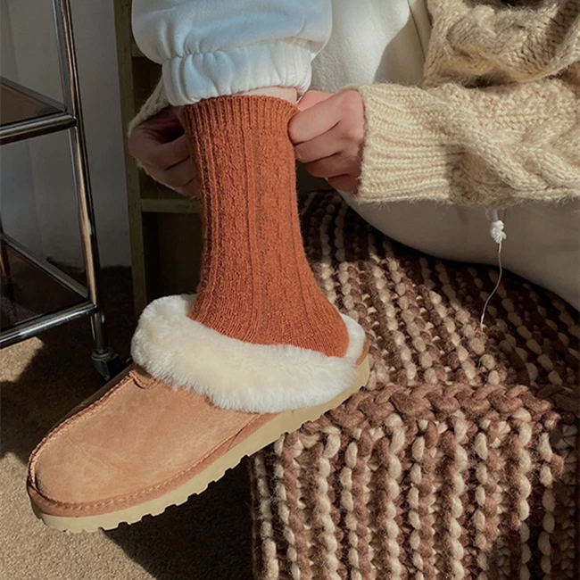 5 pares de calcetines gruesos de lana para mujer Crew diseño difuso suave cálido para botas invierno 5-9 Foto 4 de 4