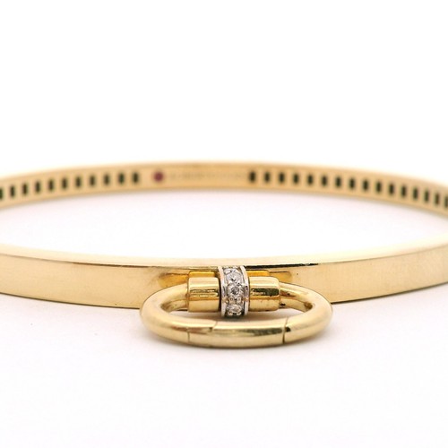 Roberto Coin 18K Gelbgold Armreif mit Diamant Akzent und Charm Loop - Bild 5 von 7