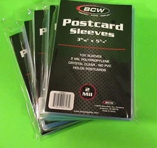 500 U.S. POSTCARD POLY SLEEVES, CRYSTAL CLEAR - 3-11/16" x 5-3/4"- SKU 1-PCSLV