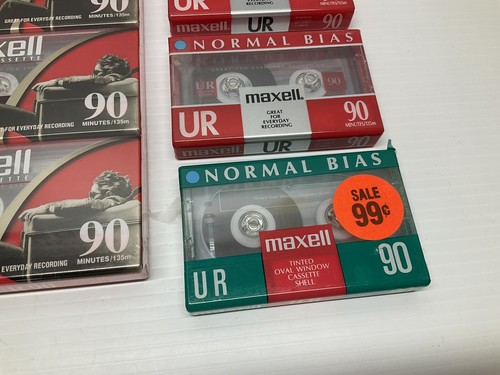 Maxell Audio Cassette Tapes 9 Pack UR 90 Minutes Normal Bias Blank NEW Unopened - Picture 3 of 7