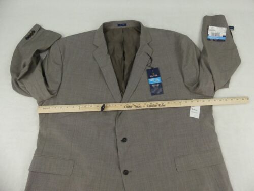 Stafford Suit Jacket Mens 60 Big Long Brown Texture Coolmax Ecomade Wool Blend - Picture 5 of 21