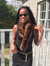 Designer Natural full skin Russian Sable Fur Wrap Cape Fling for coat jacket OS