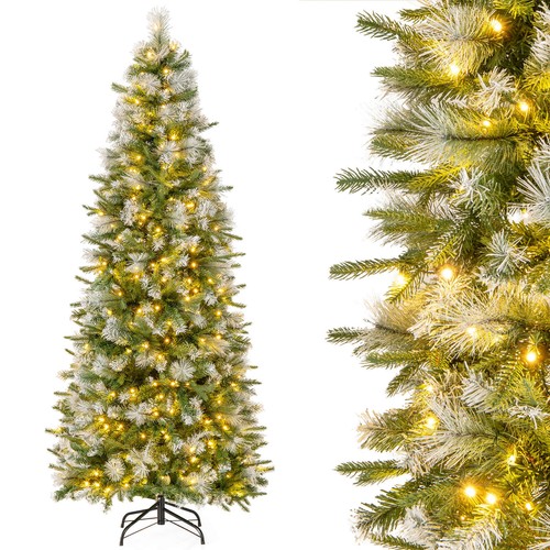 6 FT Pre-Lit Artificial Christmas Tree w/ 580 Frosted Tips 280 LED Lights - Picture 9 of 12