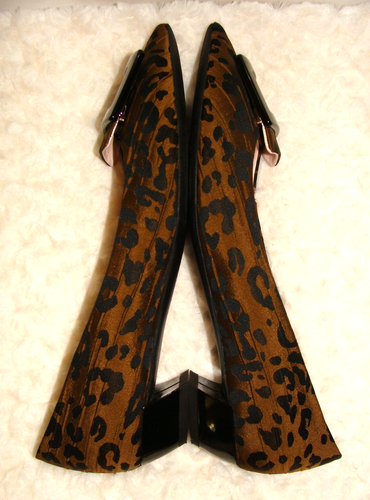 Zapato Roger Vivier Dorado Marrón y Negro Belle Vivier Estampado Leopardo Talla 39.5/9 M - Imagen 4 de 13