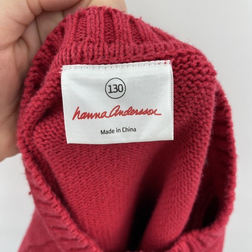 Hanna Andersson Heavyweight Red Snowflake Crewneck Sweater 130 cm US Size 8 - Picture 4 of 7