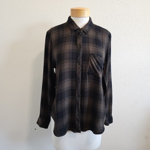 Rails Hunter Juniper Ash Black/Green Plaid Collared Button Front Shirt Womens M - Picture 2 of 12