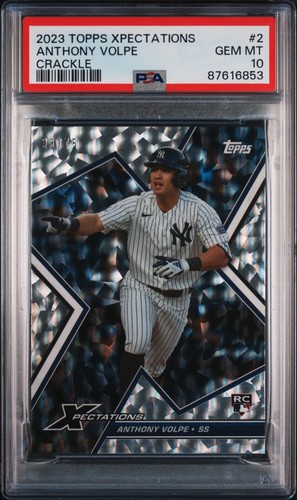 2023 Topps Xpectations Anthony Volpe Rookie Crackle /75 PSA 10 - Foto 1 di 2