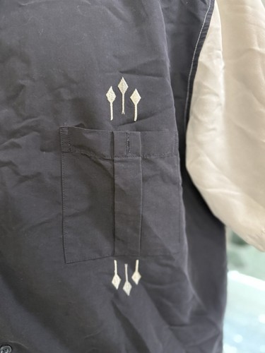 Vintage Centro Mens Shirt Bowling Button Up Preppy Creme Black Sopranos XL - Bild 3 von 8