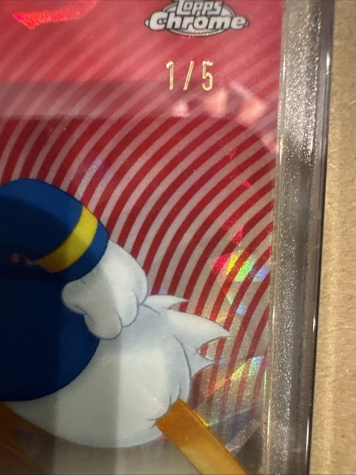 2025 Topps Disney Chrome Sapphire Donald Duck 1/5 Auto Tony Anselmo 2nd Voice DD - Image 3 of 4
