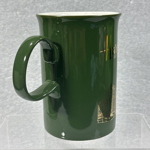 Vintage Harrods Knightsbridge Green Mug Gold Signature Logo Scotland - Picture 9 of 13