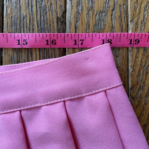 Vintage 80s Nordstrom Pleated Skirt Pink & White Button Front Made in USA - Picture 8 of 11