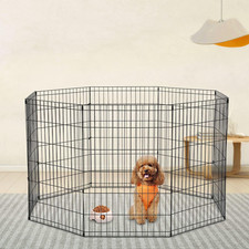 Pet Dog Playpen 8 Panel 24" Metal Portable Foldable Indoor Outdoor Cat Puppy Exe