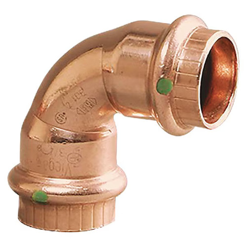 90 Degree Elbow, Copper, Press-Fit x Press-Fit, 1/2 in x 1/2 in Tube Size, EPDM