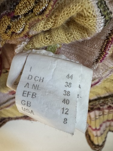 Y2K Missoni grün rosa gestreifter Strick Rollkragen Pullover Gr. US 8 IT 44 - Bild 5 von 7