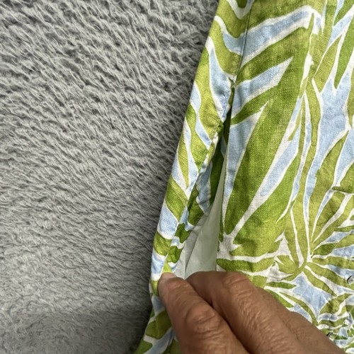 Vestido camisero Sigrid Olsen 100 % lino para mujer grande con botones verde azul hoja de palma - Imagen 7 de 12