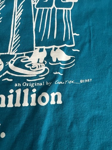 Vintage 87’ Oregon Regen Humor T-Shirt Herren Größe Large Hergestellt in den USA 100 % Baumwolle - Bild 4 von 8