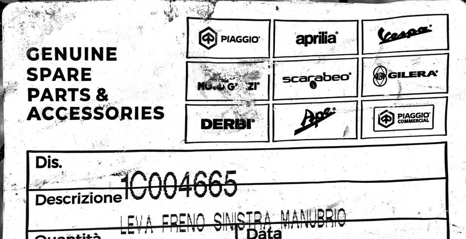 1C004665 - LEVA FRENO SINISTRA SX CON PIOLO - ORIGINALE PIAGGIO - LIBERTY IGET - Immagine 3 di 3