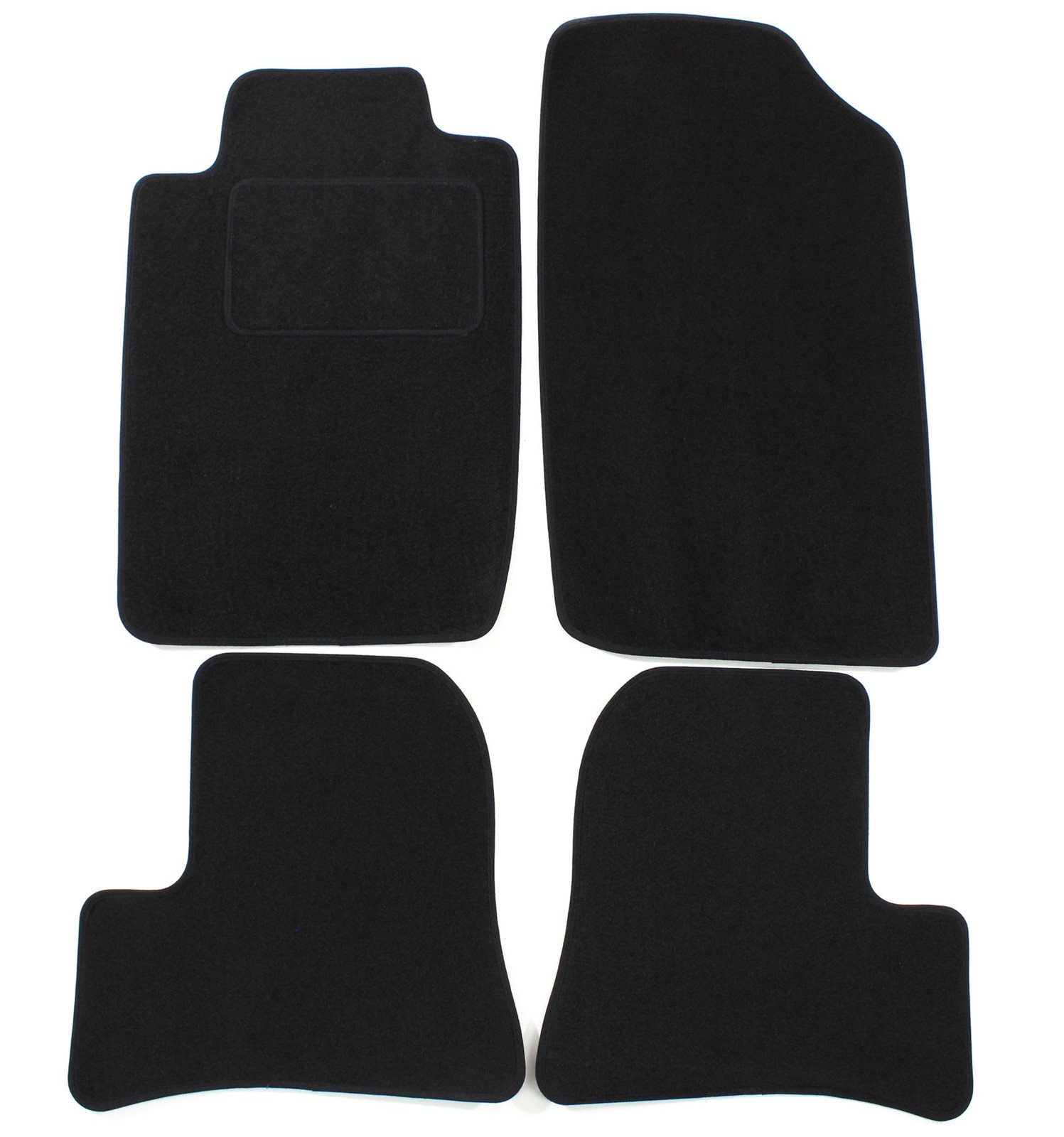 Tapis de sol sur mesure Peugeot 206+ en velours noir premium pour habitacle élégant