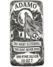 10 oz Silver Art Bar 999 - Eternal Night - Exclusive Ltd. Edition - Adamo Metals 61.90 per troy oz