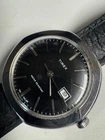 Timex Vintage 1977 Black Marlin 38MM Hexagon Case Runs Good