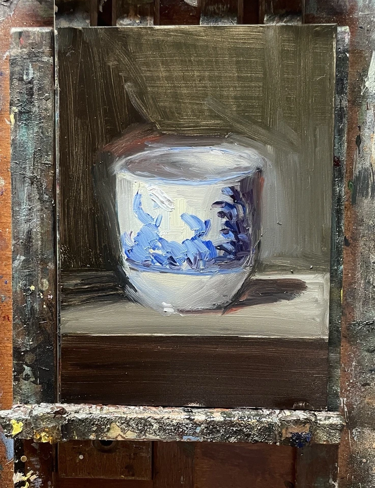 "Fill My Cup - Pintura al óleo original de bodegón - 5"" X 7""" Foto 2 de 3
