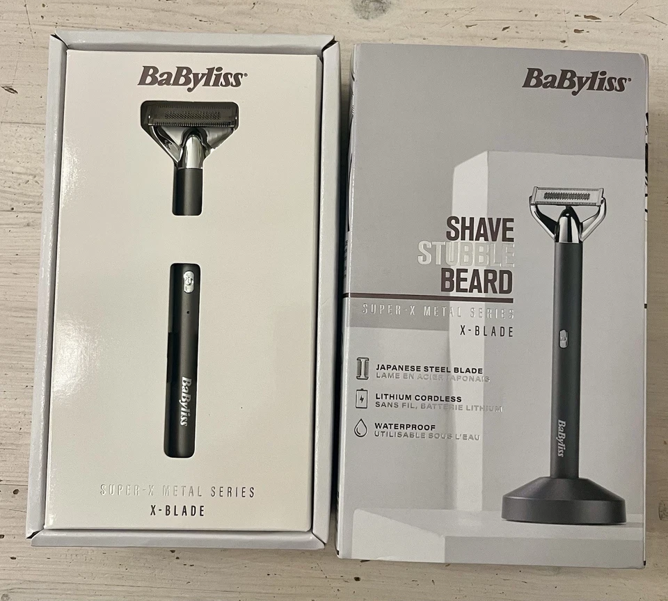 BaByliss Super-X Metal Stubble Trimmer Barttrimmer Chrom Schwarz NEU OVP - Bild 2 von 4