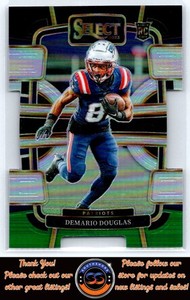 Demario Douglas Black and Green Prizms Die Cuts 2023 Select #68 RC Patriots