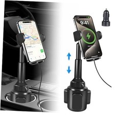 Upgraded Wireless Car Charger, Cup Holder Phone Mount with 15W Fast Charging