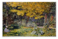 Monet Wall Art Canvas Garden (Le Jardin), 1876 Print, Stretched & Framed, 12x18